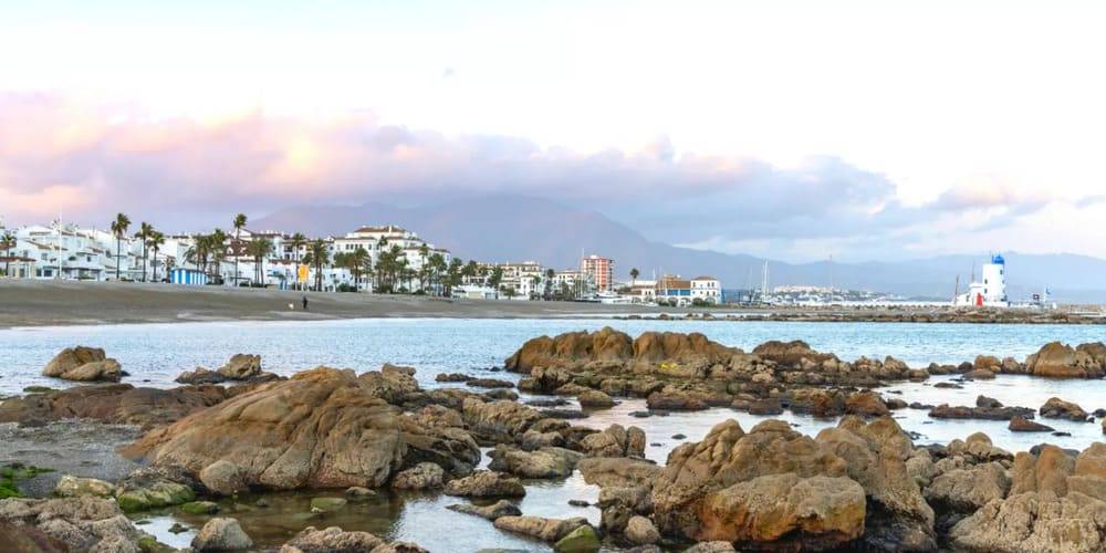 Incredible La Duquesa beach at sunset